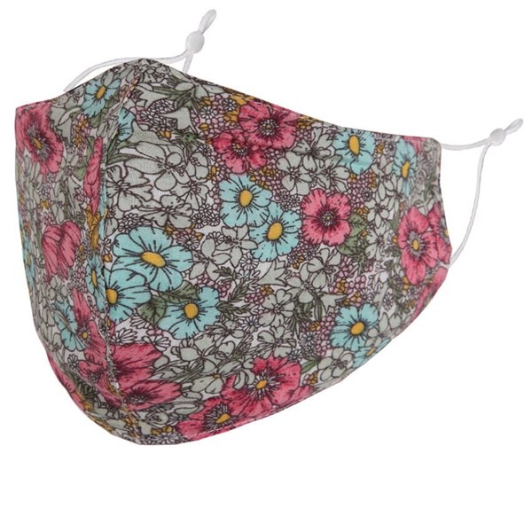 Retro floral print adult fabric face mask 