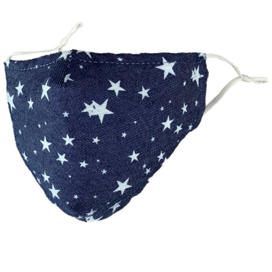 Denim stars adult fabric face mask 