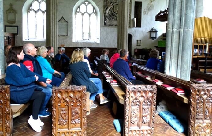 People sitting in church