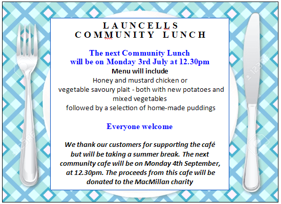 Community Lunch poster, text below