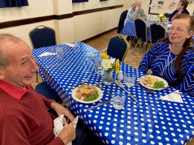 People eating at a table