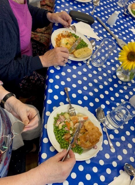 People eating at a table