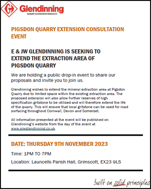 Pigsdon quarry poster, full text below