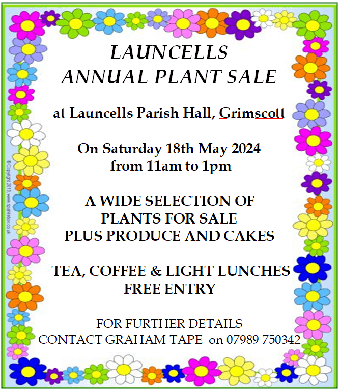 Launcells Annual Plant Sale poster, full text below
