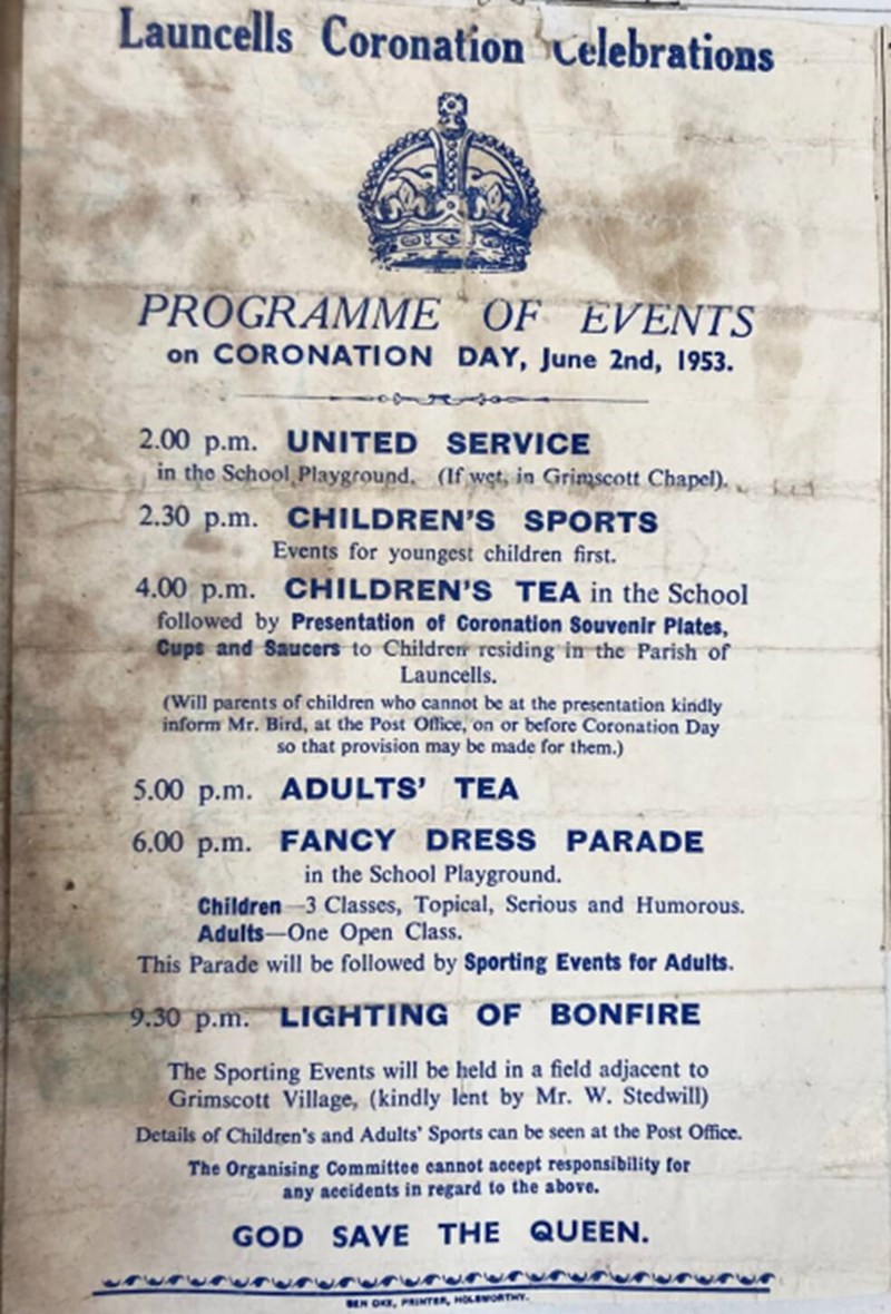 Launcells Coronaton Celebrations programme of events poster