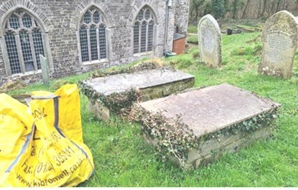 Graves outside the church