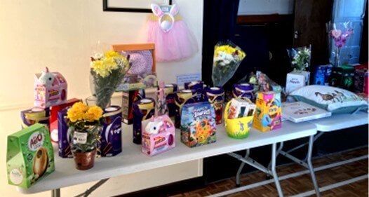 Prizes on a table