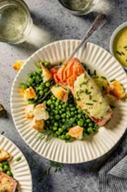 Salmon and peas