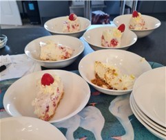 Dessert in bowls ready to be served