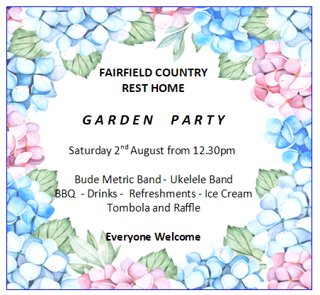 Garden party poster, full text below