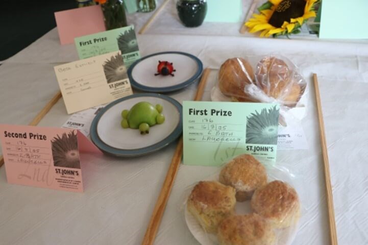 Produce laid out on table