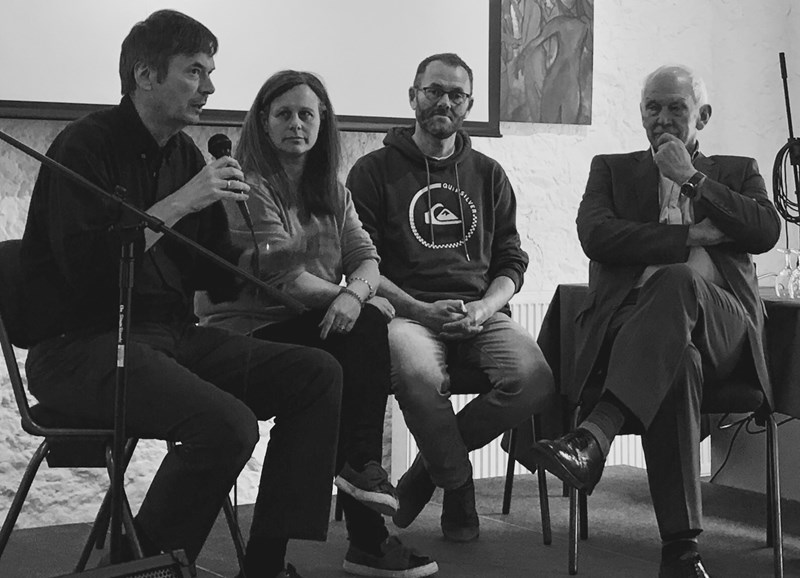 Cromarty, May 2017, with Sara Sheridan, Tom Wood and Ian Rankin