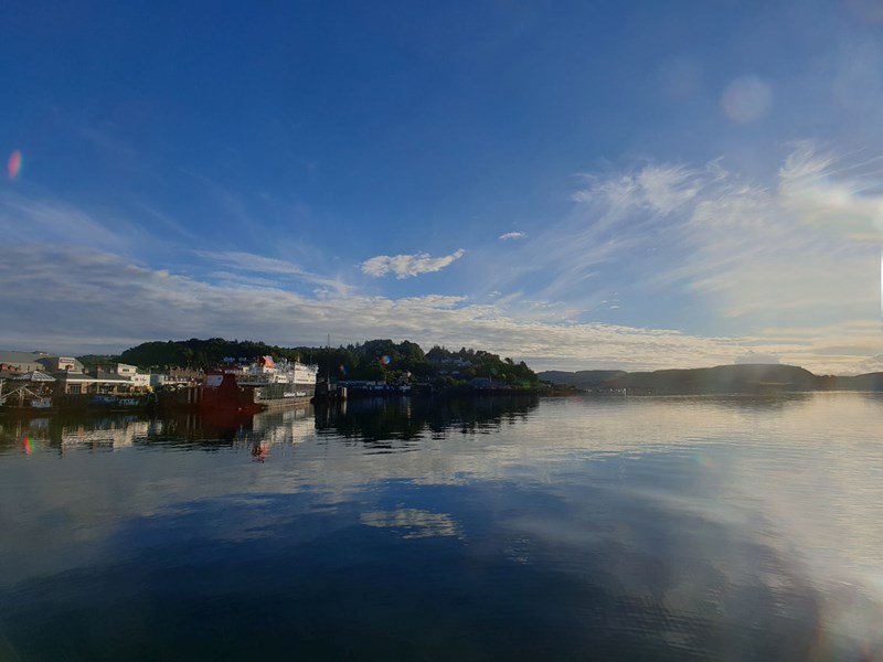 View across Oban Bay from the North Pier to the South Pier