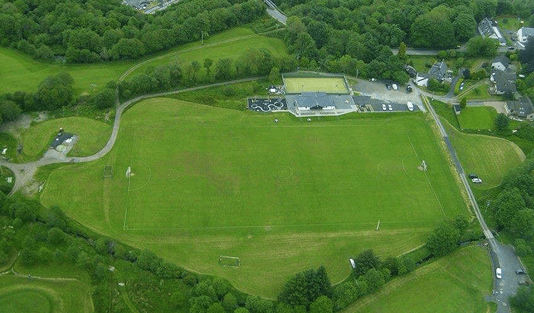 Taynuilt sports pitch from the air