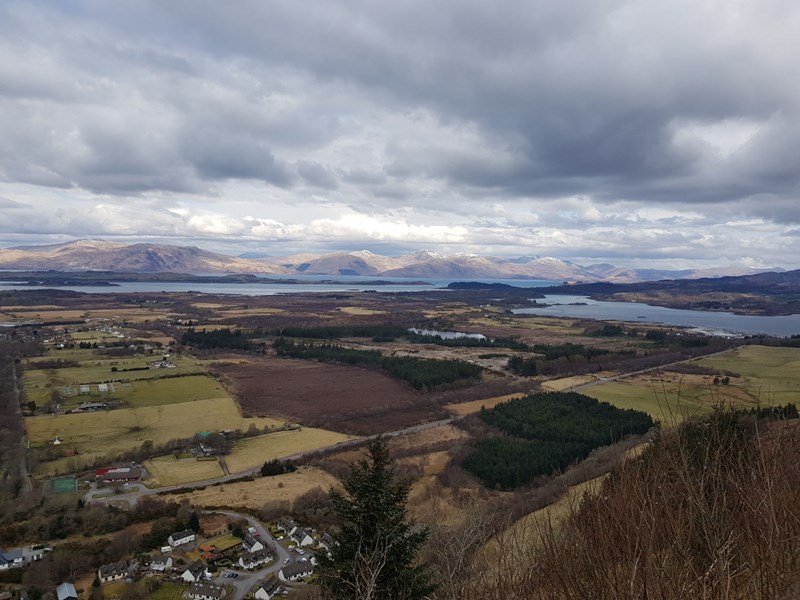 View from viewpoint Beinn Lora looking down onto Benderloch