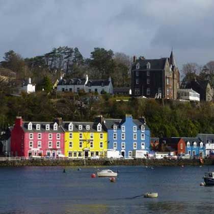 Colourful Tobermory Isle of Mull looking across the bay