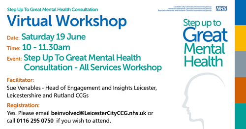 Step up to Great Mental Health – online public workshop this weekend