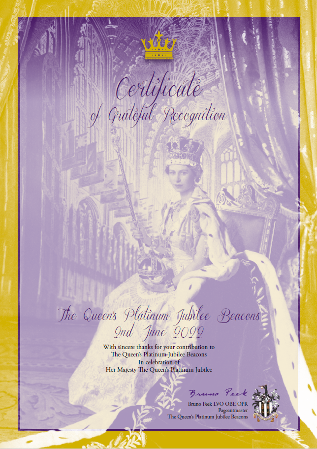 Certificate of Grateful Recognition