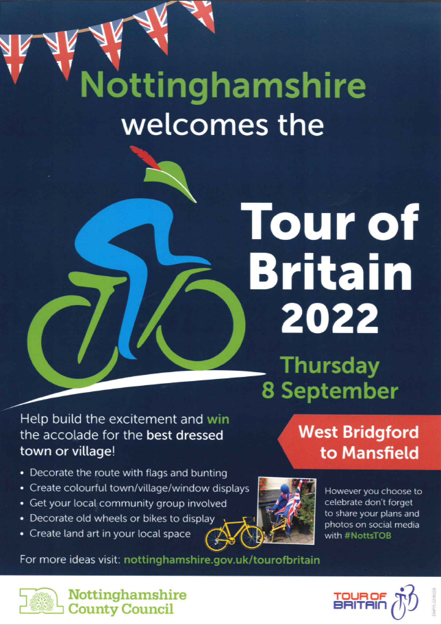 Poster - Nottinghamshire welcomes the Tour of Britain 2022