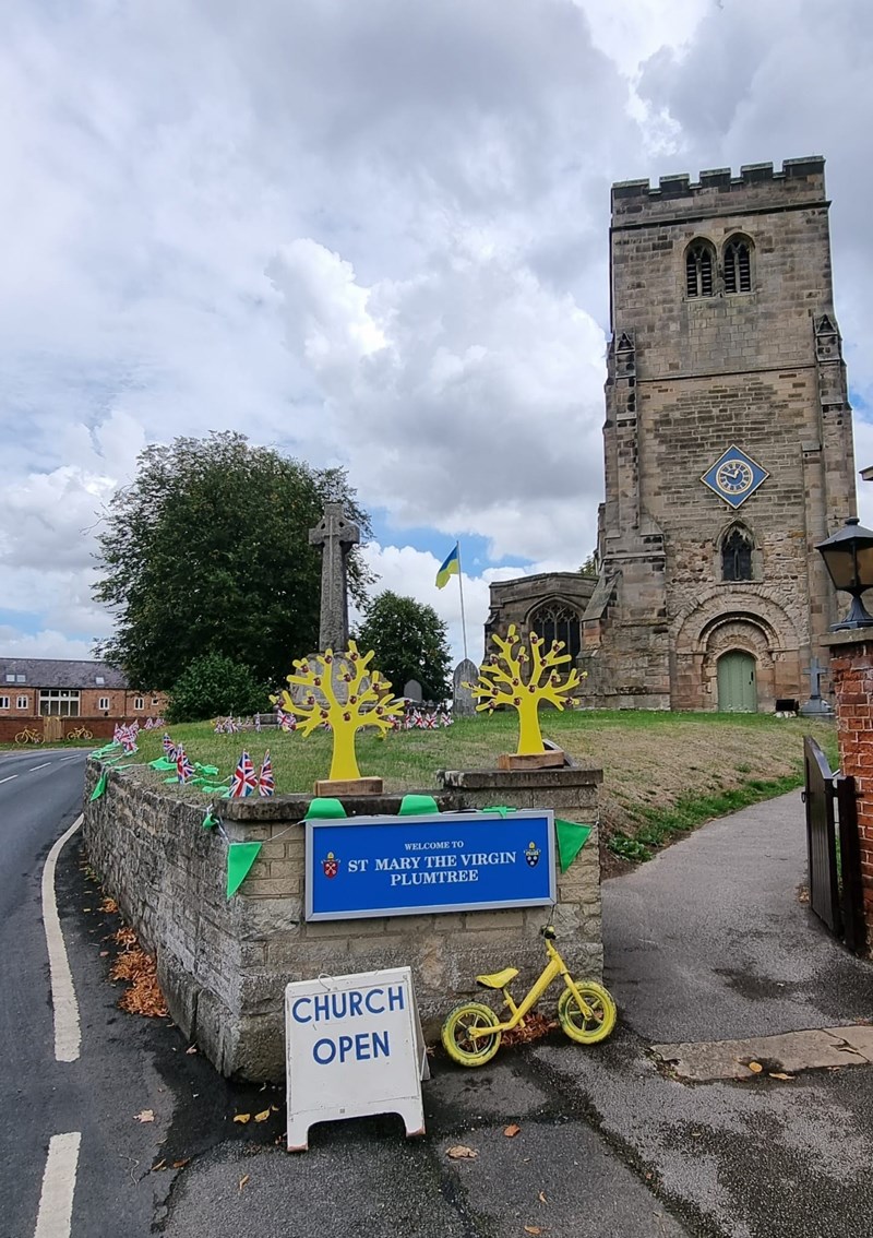 Plumtree decorated ready for the Tour of Britain