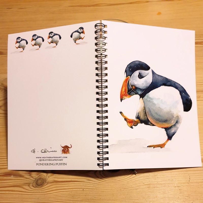 A5 spiral bound Puffin notebook