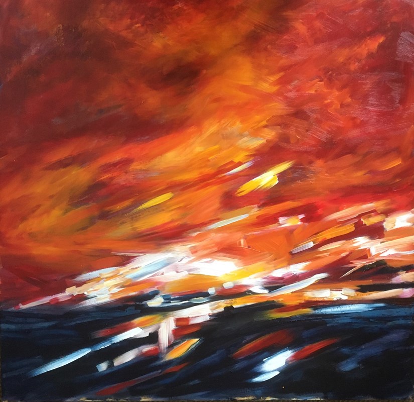 A Phoenix Sky 97x97 cm  SOLD