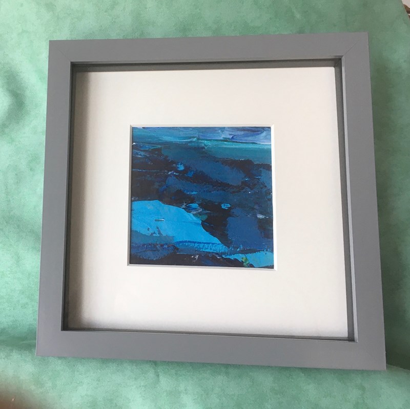 Dark Sea 20x20cm acrylic, framed £20 SOLD