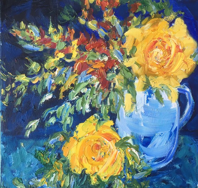 Yellow Roses 30x30cm,  £50 SOLD