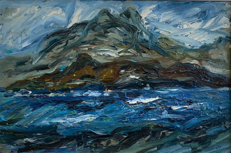 The Road Less Travelled, oil/cold wax, 70x50cm. See it at The Old Bakery, Carrbridge