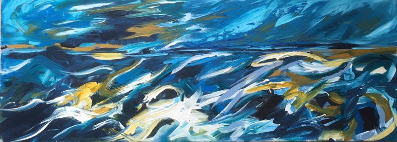 Wave Dance 80x30cm, unframed deep canvas, Hatton House, Dunkeld