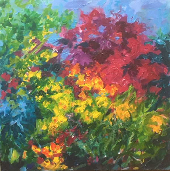 A Day in the Garden 87x87cm NOT FOR SALE