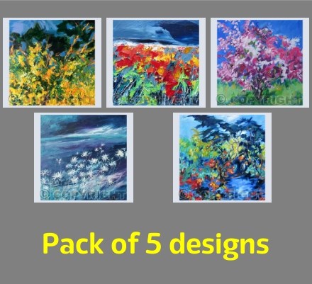 FLOWER FESTIVAL Set of 5 cards