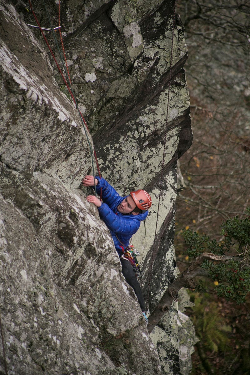 Using the Wild Country Rock Lite Helmet whilst climbing at Shepherd's Crag