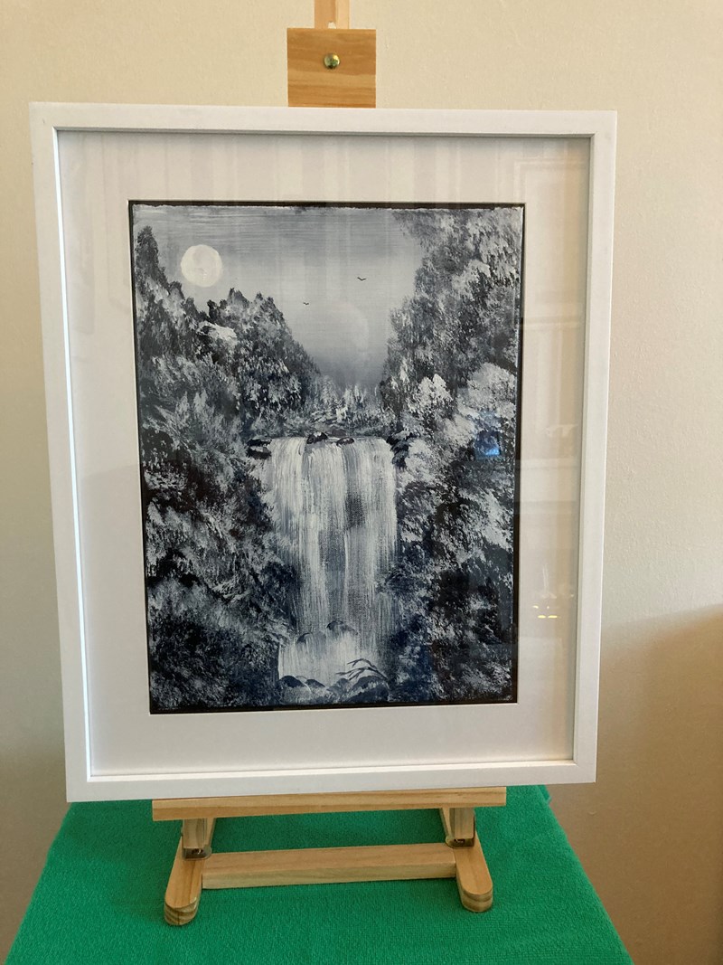 Waterfall in Black and White