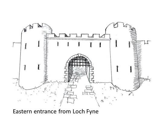 The eastern entrance between the drum towers (Artist's impression)