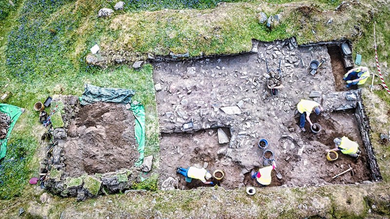 The Inner Bailey, 2019 Community Dig, Aerial view