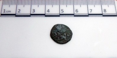 Coin from the reign of Mary, Queen of Scots, found during 2019 Community Dig at the castle